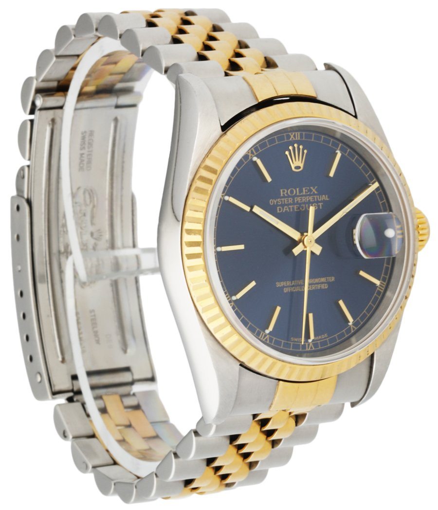 Rolex Datejust 16233 Blue Dial Men’s Watch Box & Papers - Wristwatch