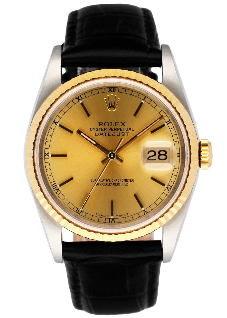 Rolex Datejust 16233 Champagne Dial Mens Watch - Virtual