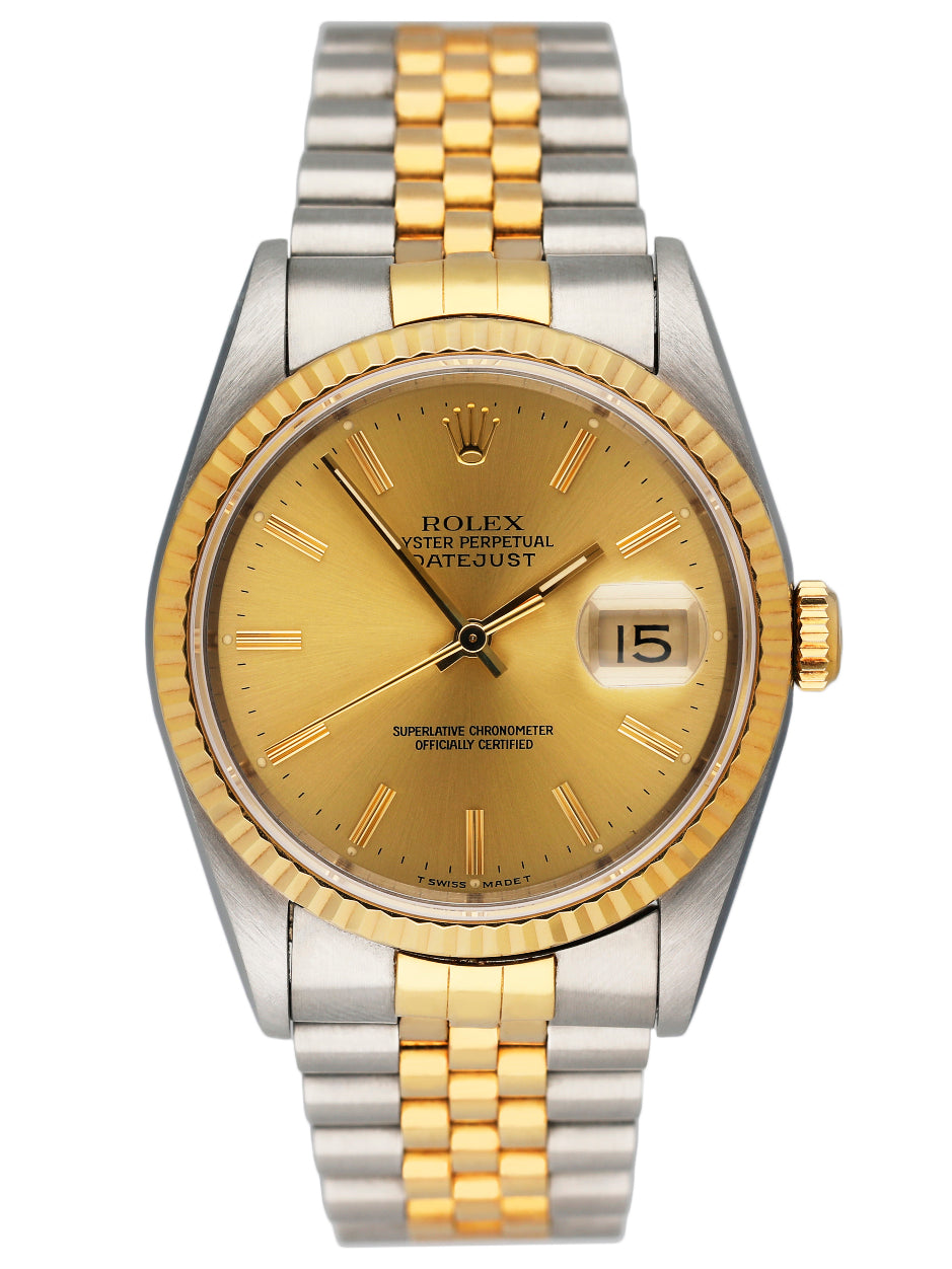 Rolex Datejust 16233 Champagne Dial Mens Watch - Wristwatch