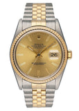 Rolex Datejust 16233 Champagne Dial Mens Watch Box Papers - Wristwatch