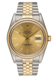 Rolex Datejust 16233 Champagne Dial Two Tone Mens Watch - Wristwatch
