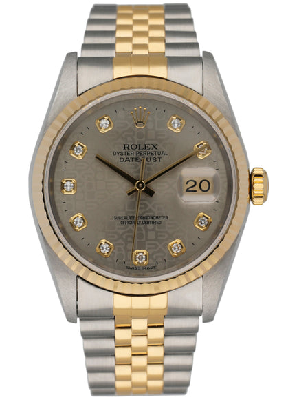 Rolex Datejust 16233 Diamond Anniversary Dial Men's Watch