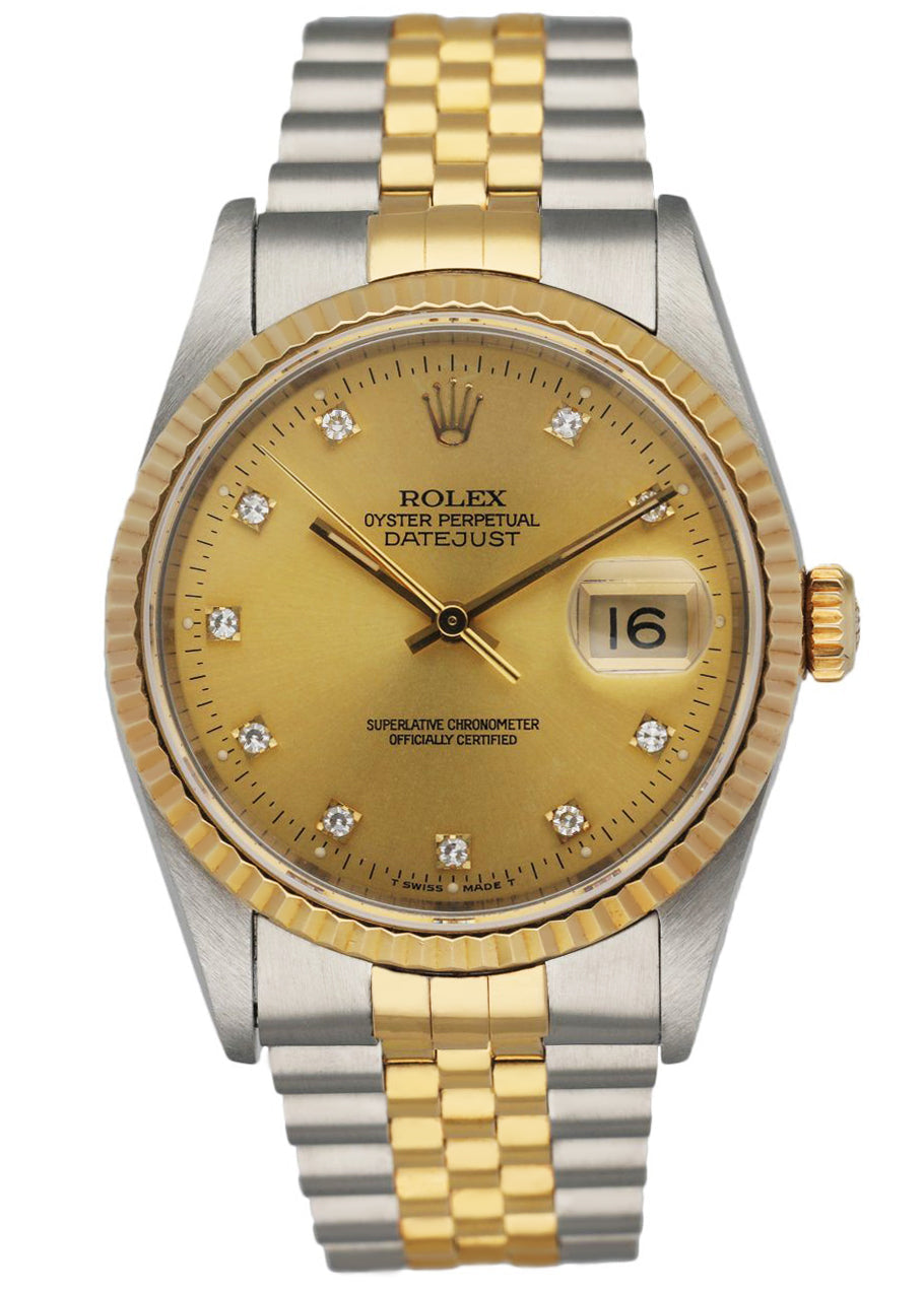 Rolex Datejust 16233 Diamond Dial Men's Watch