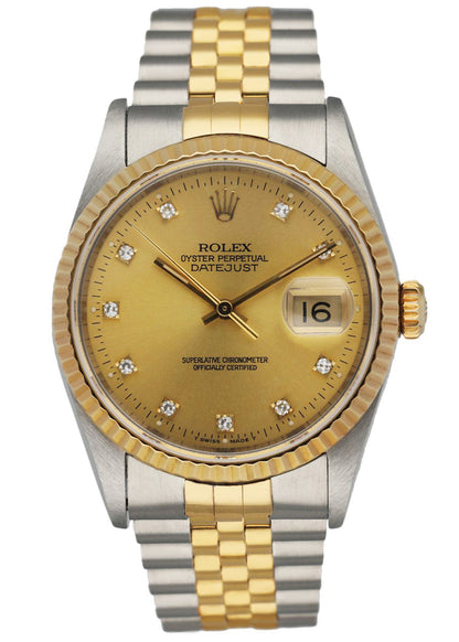 Rolex Datejust 16233 Diamond Dial Men's Watch