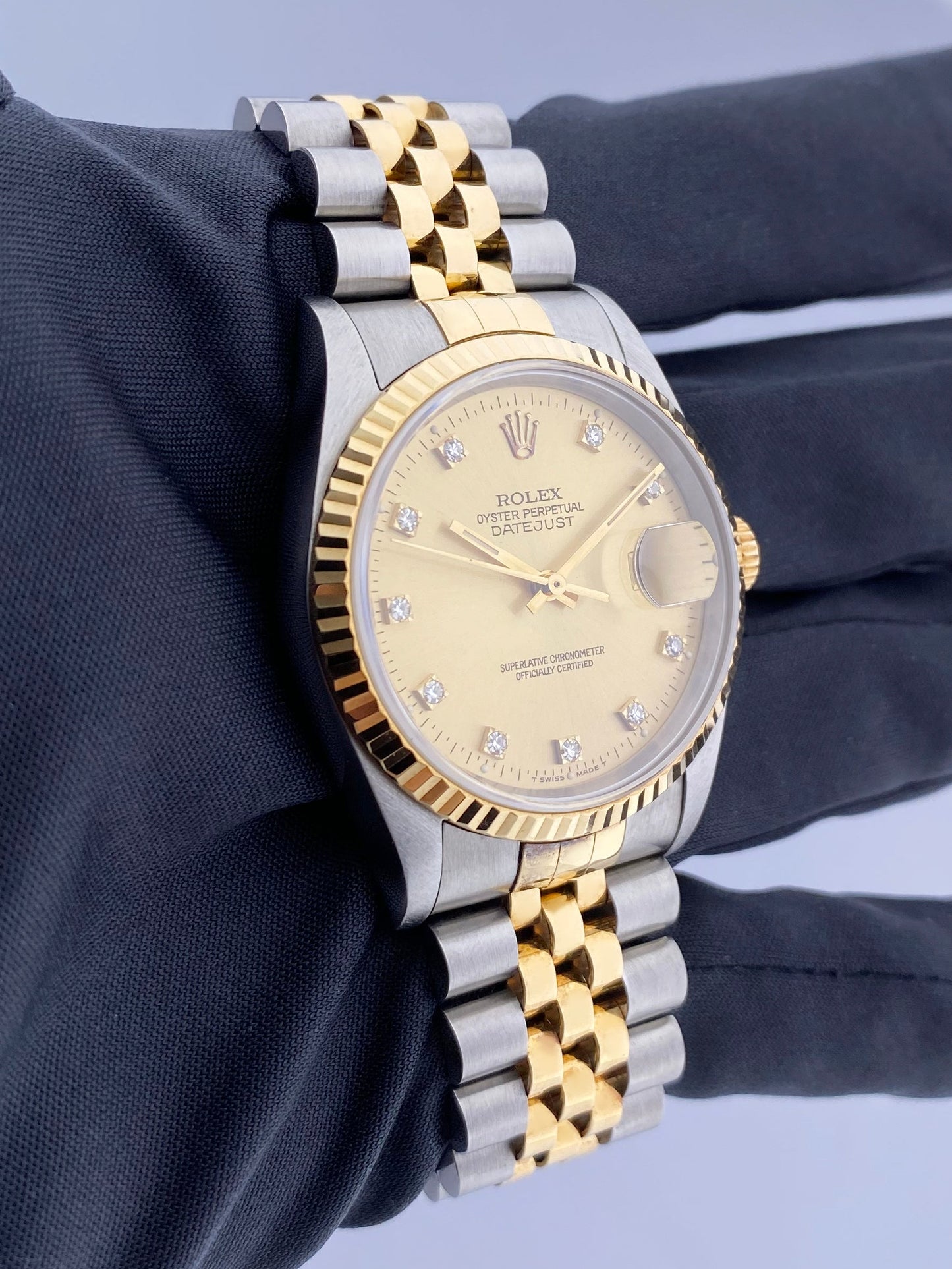 Rolex Datejust 16233 Diamond Dial Men's Watch