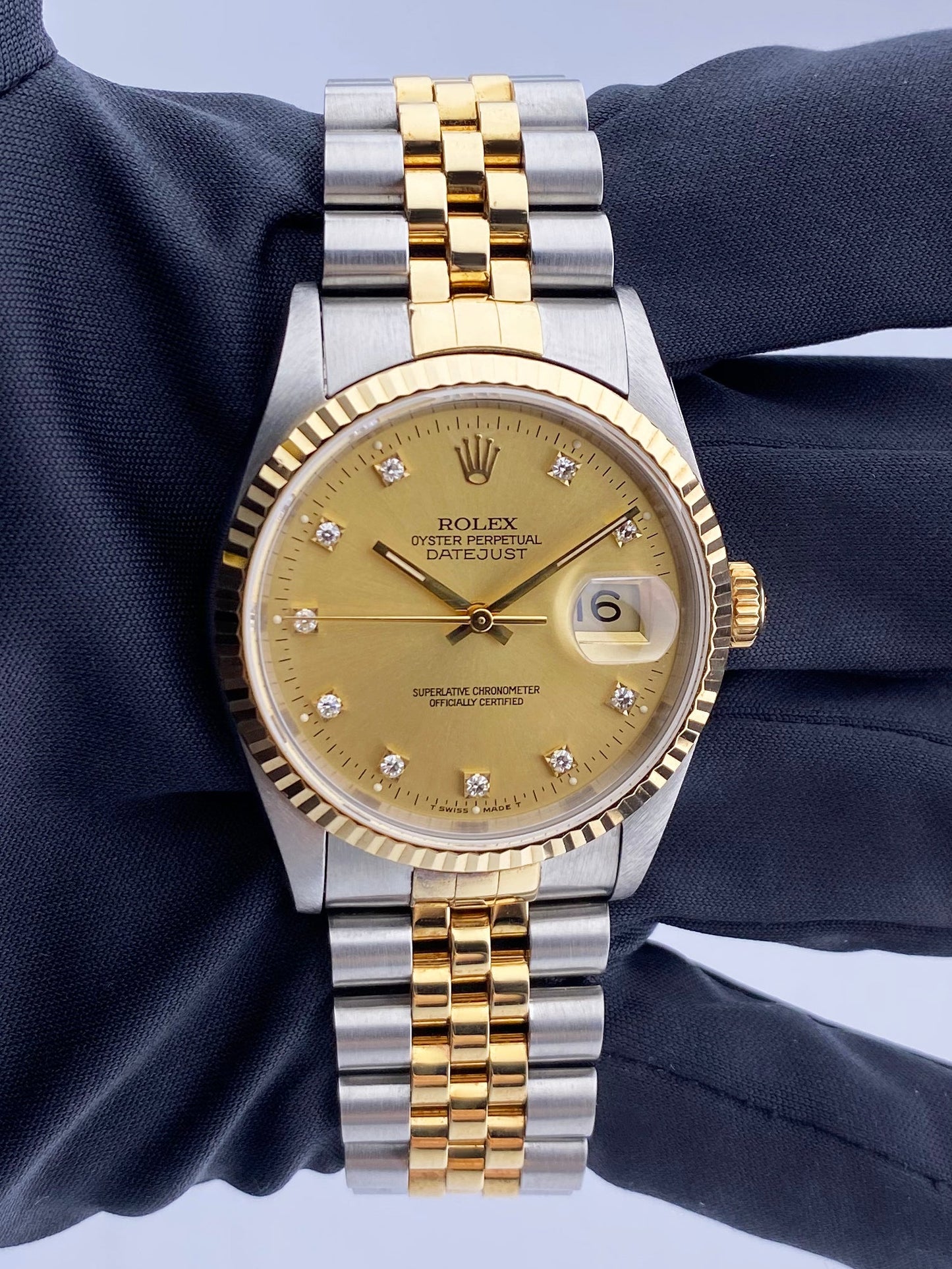 Rolex Datejust 16233 Diamond Dial Men's Watch