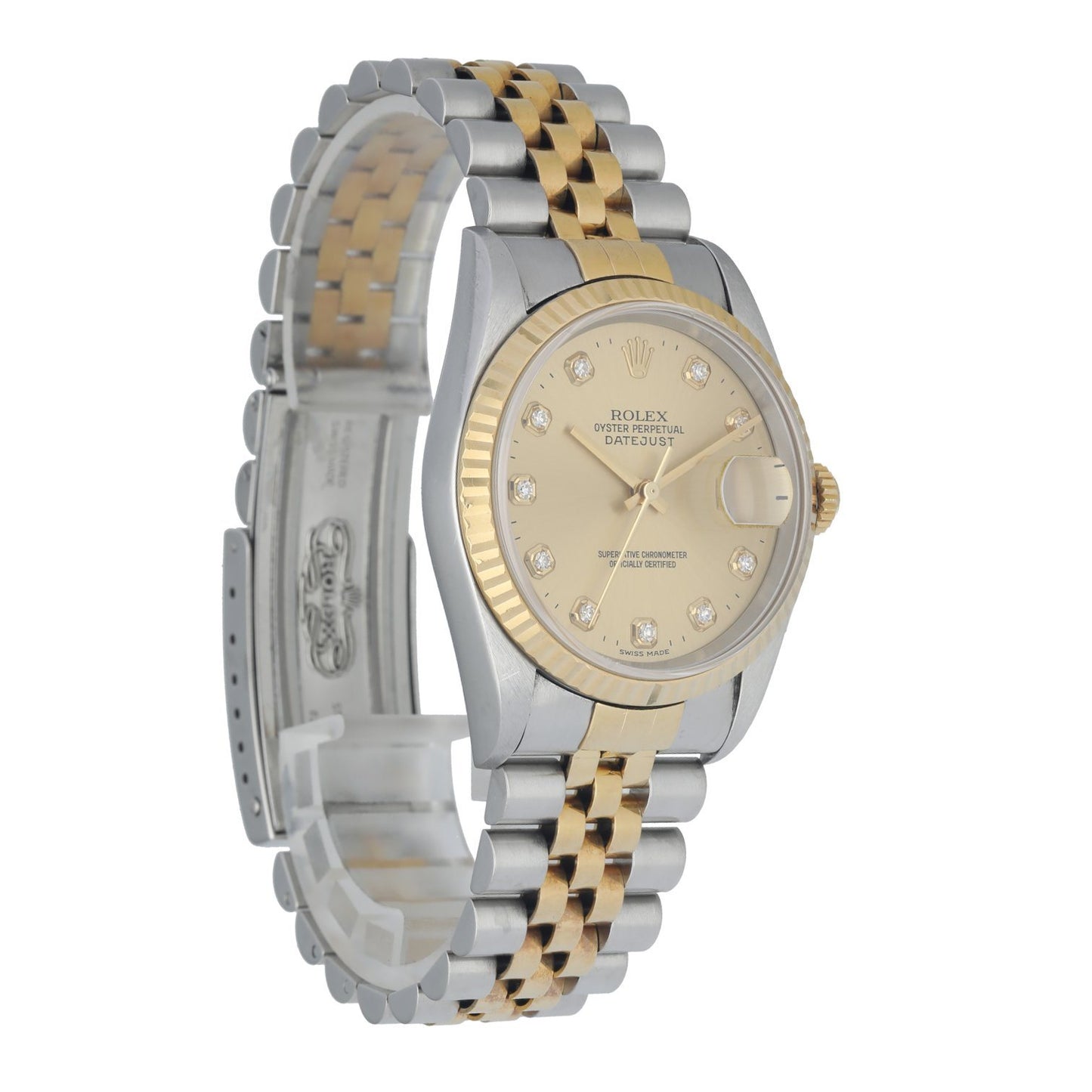 Rolex Datejust 16233 Diamond Dial Mens Watch Box Papers - Virtual