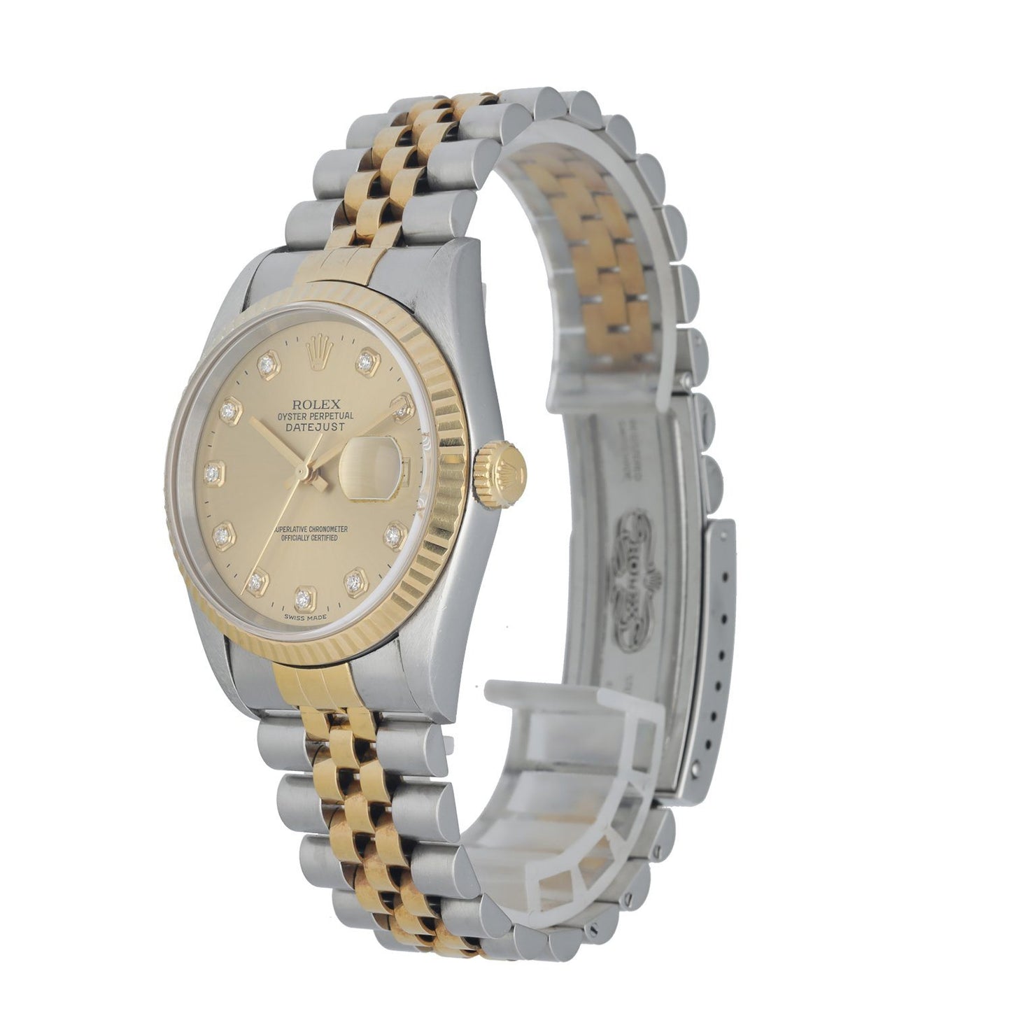 Rolex Datejust 16233 Diamond Dial Mens Watch Box Papers - Virtual