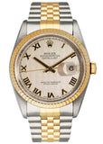 Rolex Datejust 16233 Ivory Pyramid Dial Mens Watch - Wristwatch