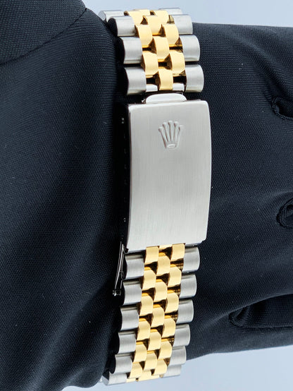 Rolex Datejust 16233 Ivory Pyramid Dial Mens Watch Box & Papers - Wristwatch