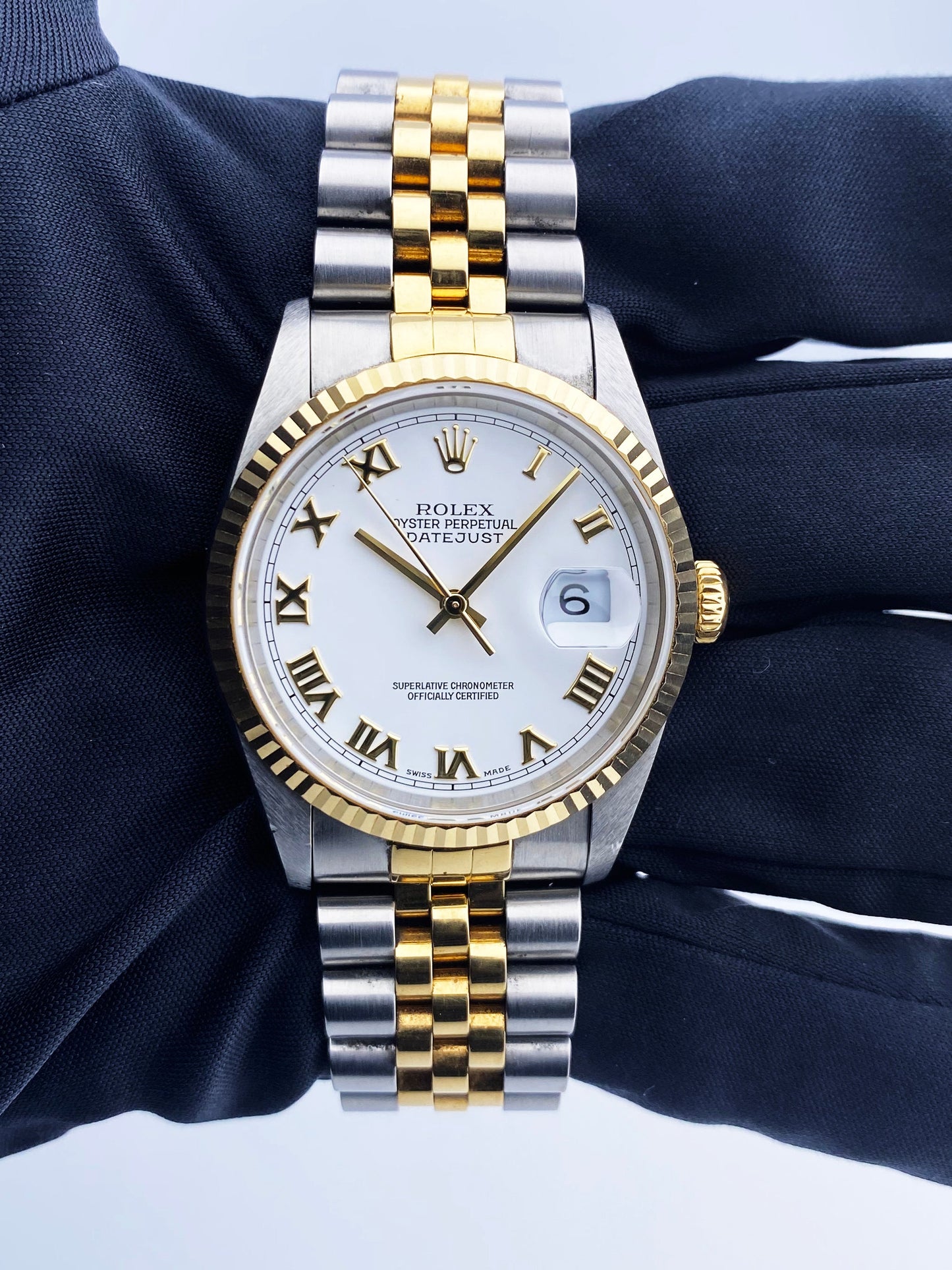 Rolex Datejust 16233 White Dial Mens Watch Box & Papers - Virtual