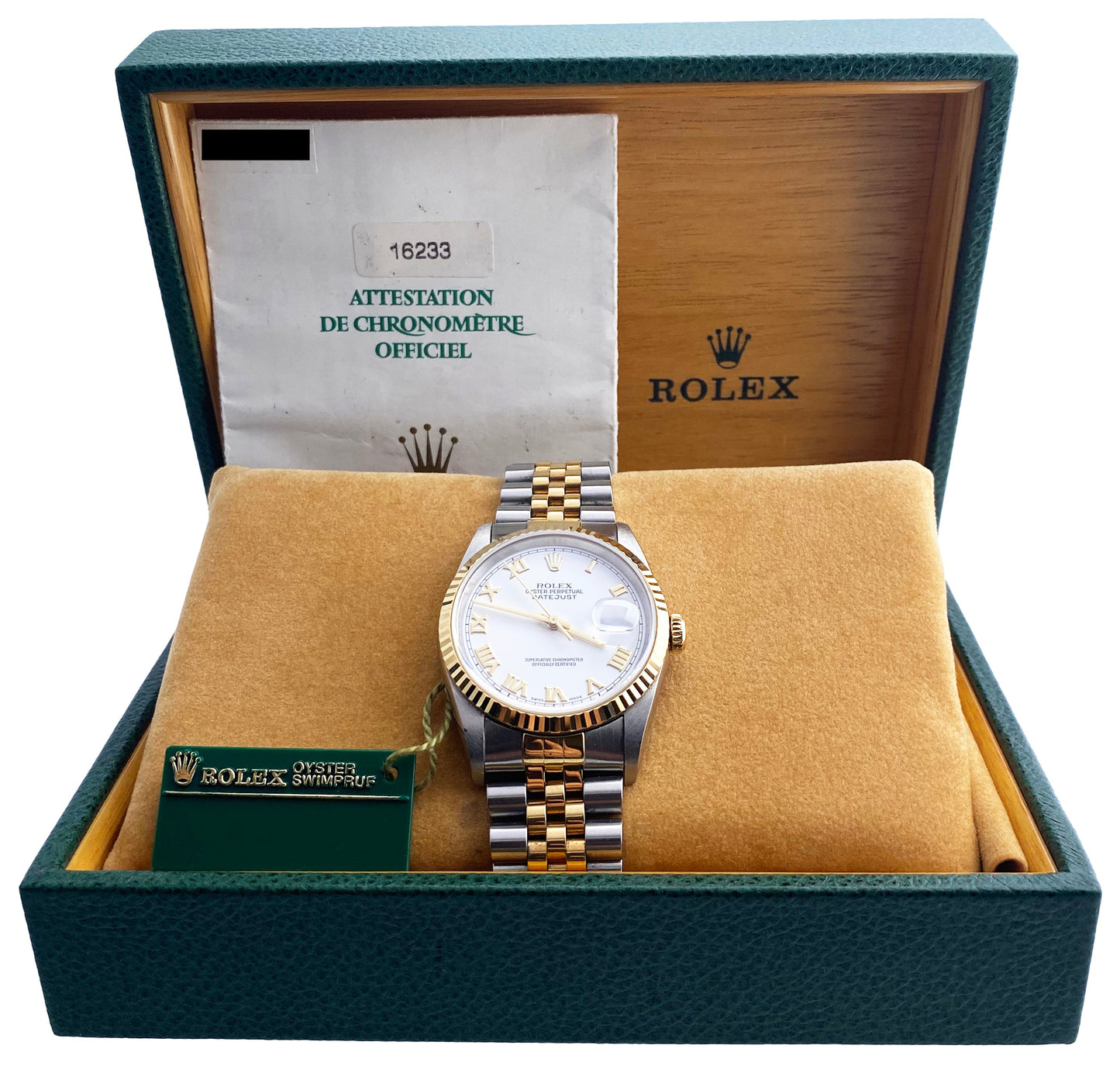 Rolex Datejust 16233 White Dial Mens Watch Box & Papers - Virtual