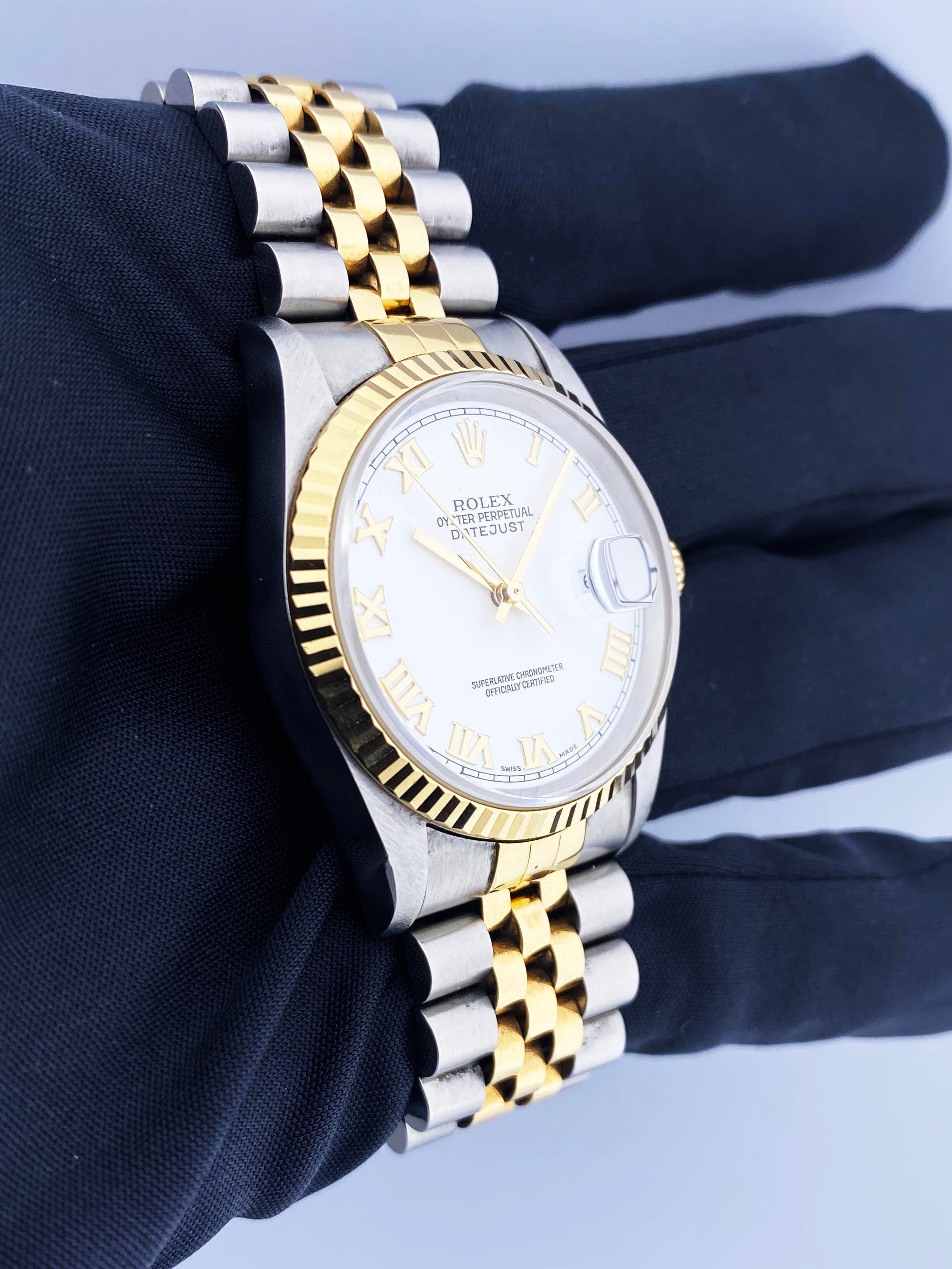 Rolex Datejust 16233 White Dial Mens Watch Box & Papers - Virtual