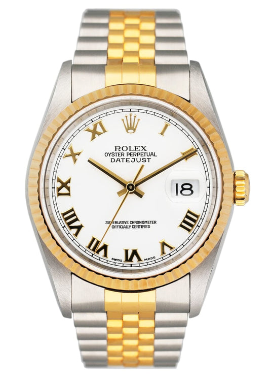 Rolex Datejust 16233 White Dial Two Tone Mens Watch - Watches