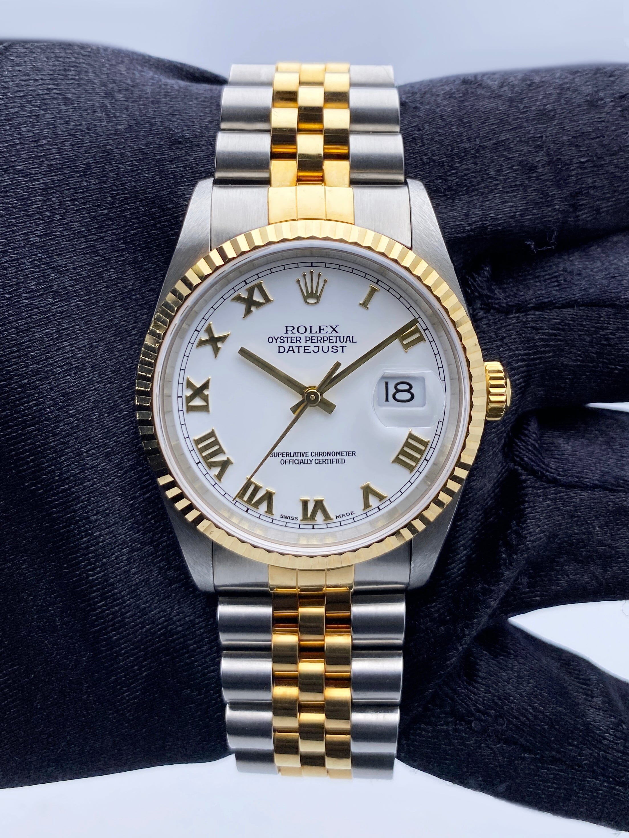 Rolex Datejust 16233 White Dial Two Tone Mens Watch | – Phigora