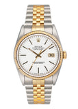 Rolex Datejust 16233 White Porcelain dial Mens Watch Box Papers - Wristwatch