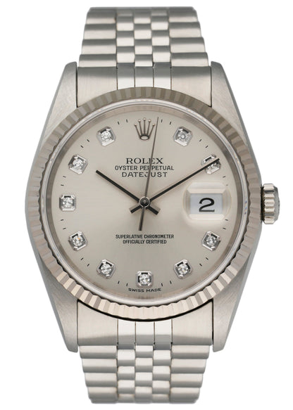 Rolex Datejust 16234 Diamond Dial Mens Watch - Virtual