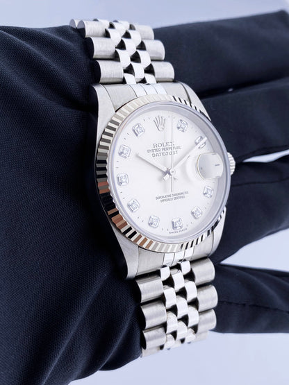 Rolex Datejust 16234 Diamond Dial Mens Watch - Virtual