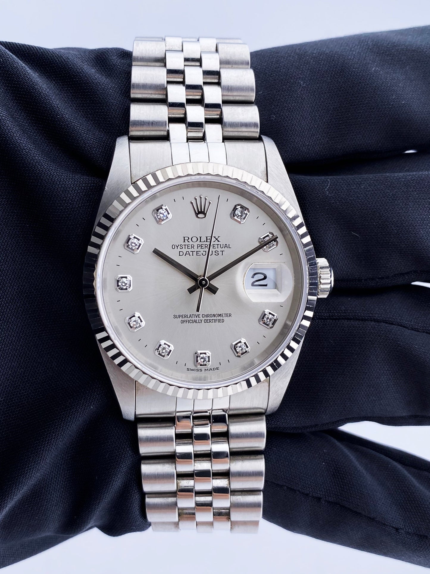 Rolex Datejust 16234 Diamond Dial Mens Watch - Virtual