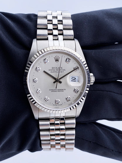 Rolex Datejust 16234 Diamond Dial Mens Watch - Virtual