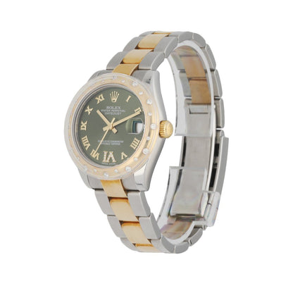Rolex Datejust 178343 18K Yellow Gold Bezel W/Diamonds Ladies Box & Papers