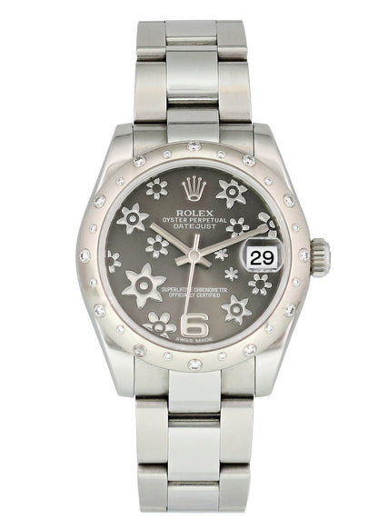 Rolex Datejust 178344 Diamond Bezel Rhodium Dial Midsize Ladies Watch - Virtual