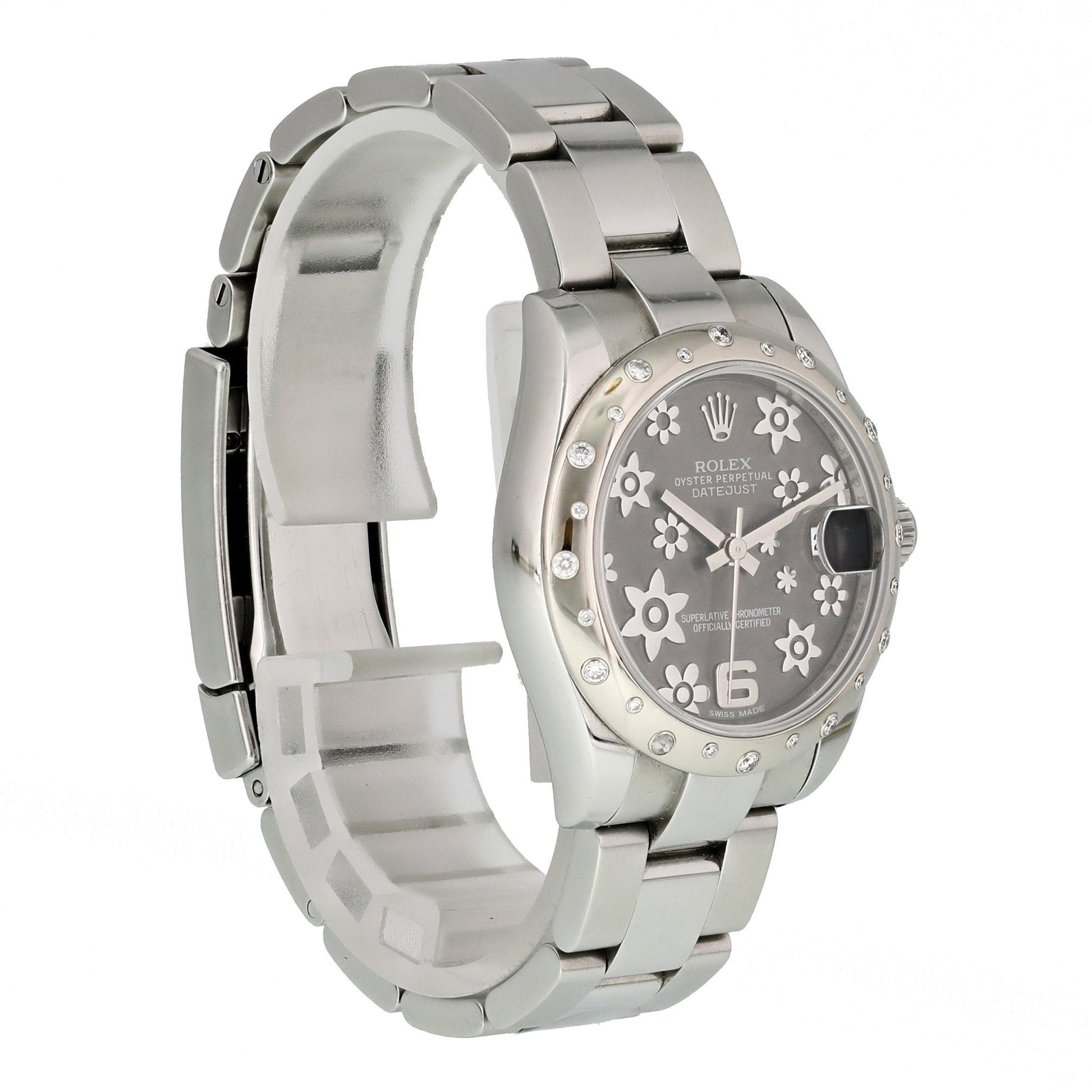 Rolex Datejust 178344 Diamond Bezel Rhodium Dial Midsize Ladies Watch - Virtual