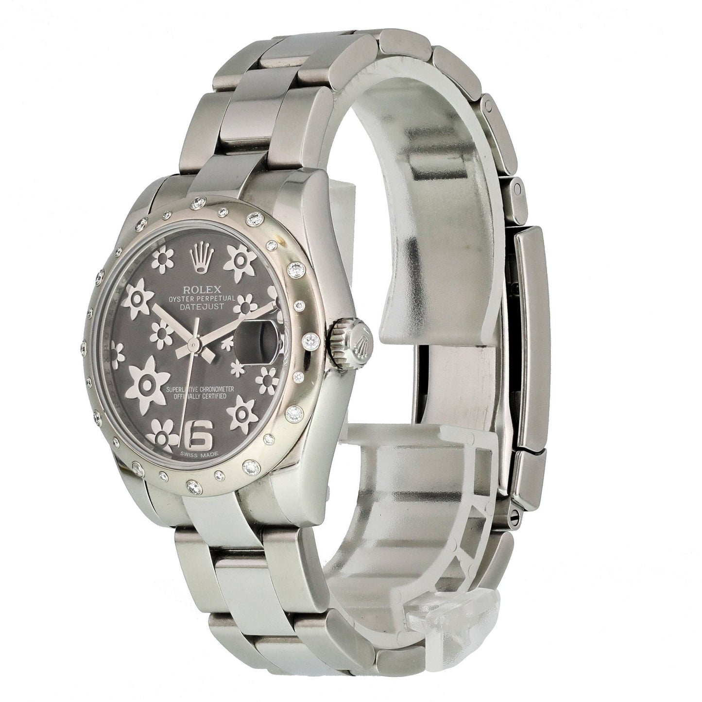 Rolex Datejust 178344 Diamond Bezel Rhodium Dial Midsize Ladies Watch - Virtual