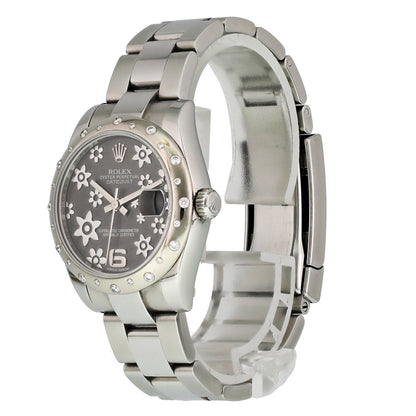 Rolex Datejust 178344 Diamond Bezel Rhodium Dial Midsize Ladies Watch - Virtual