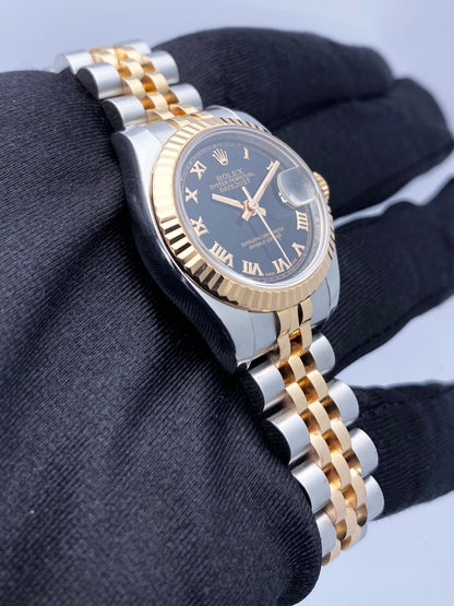 Rolex Datejust 179171 Black Dial Ladies Watch Box Papers