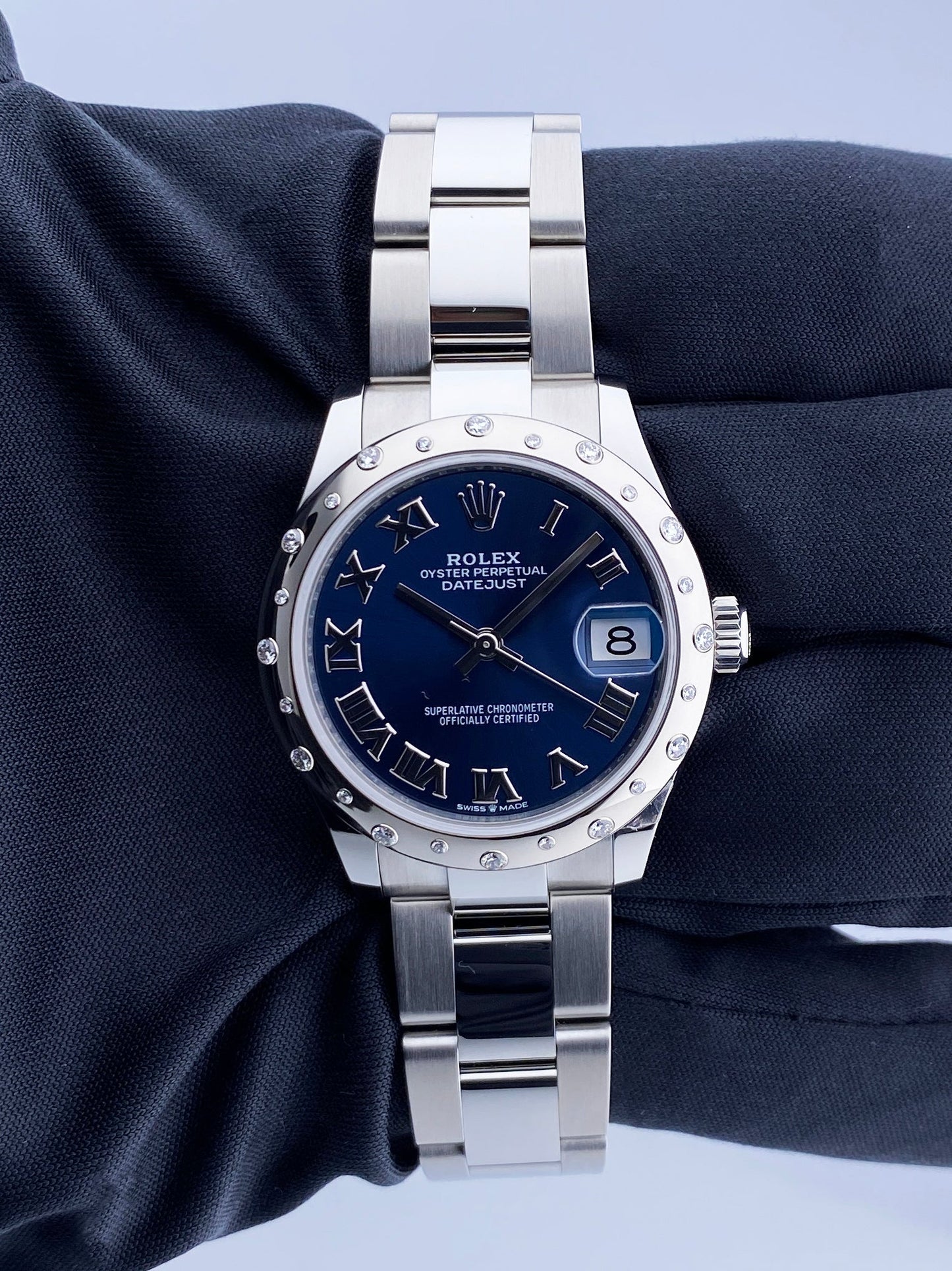 Rolex Datejust 278344RBR Diamond Blue Dial Ladies Watch Box Papers