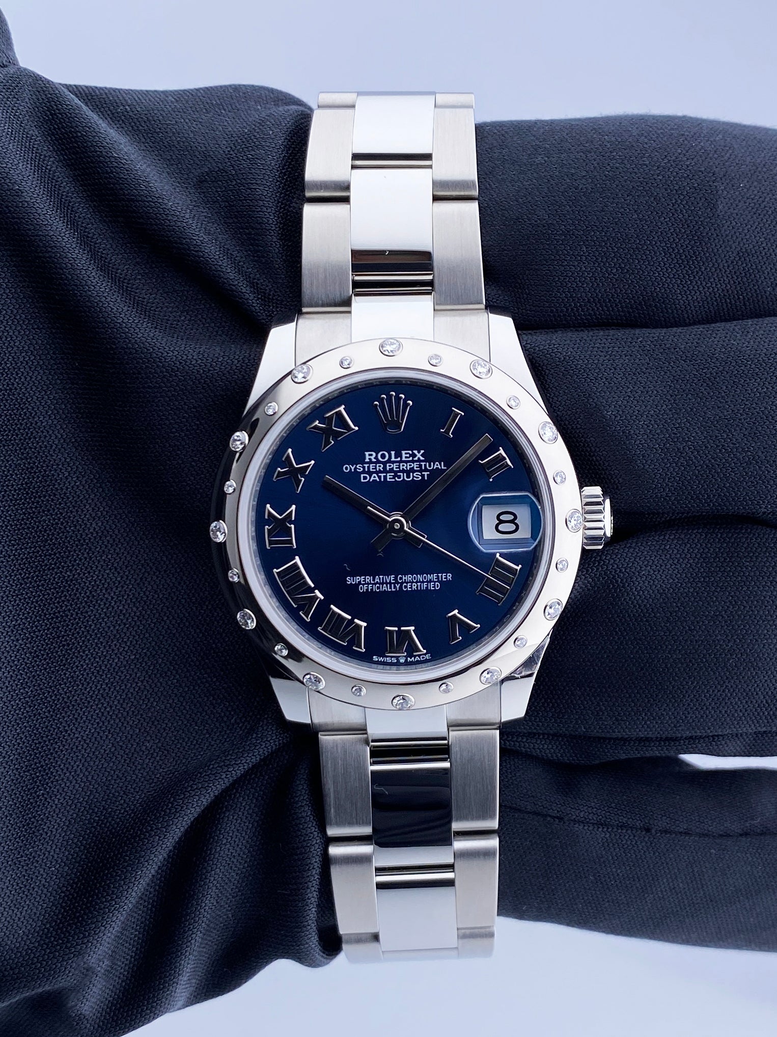 Rolex Datejust 278344RBR Diamond Blue Dial Ladies Watch Box Papers