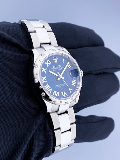 Rolex Datejust 278344RBR Diamond Blue Dial Ladies Watch Box Papers