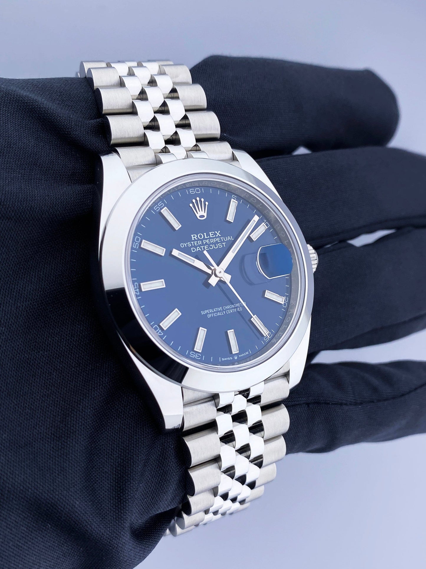 Rolex Datejust 41 126300 Blue Dial Mens Watch Box Papers