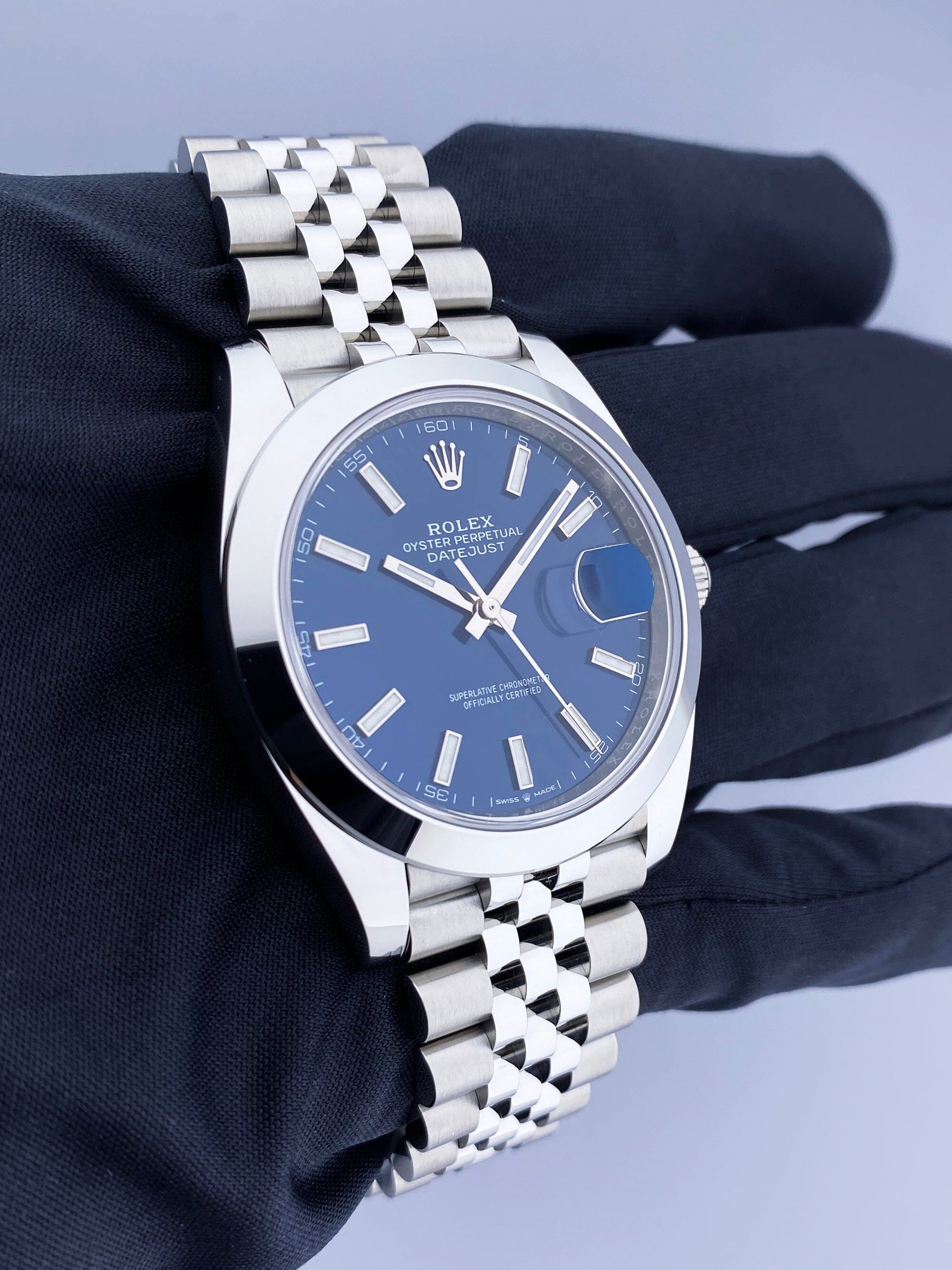 Rolex Datejust 41 126300 Blue Dial Mens Watch Box Papers