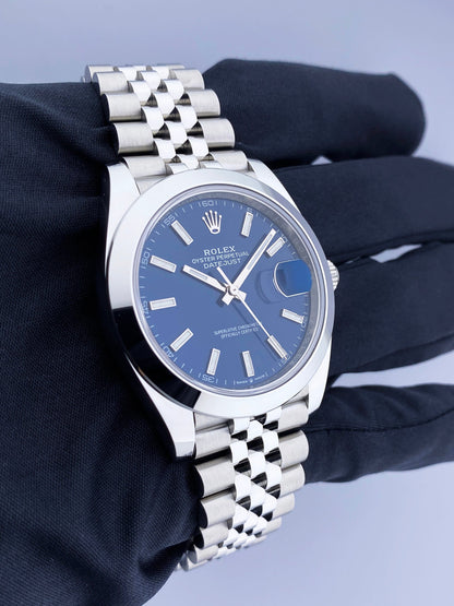 Rolex Datejust 41 126300 Blue Dial Mens Watch Box Papers