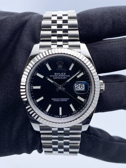Rolex Datejust 41 126334 Black Dial Steel Mens Watch Box Papers
