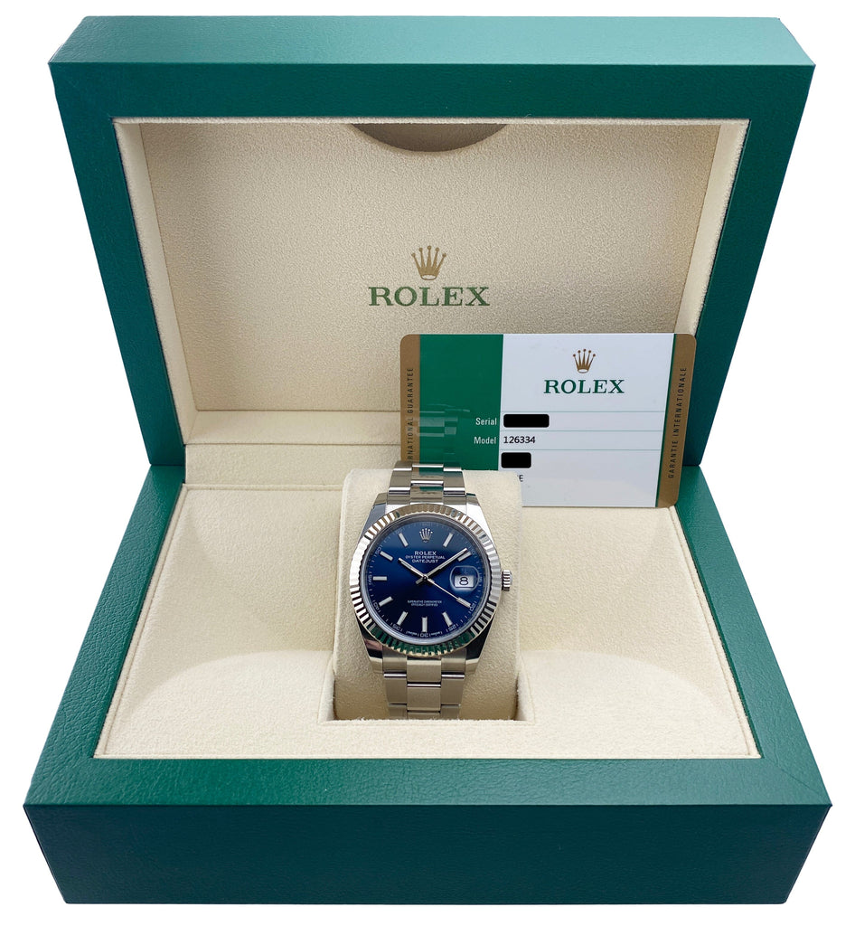 Rolex Datejust 41 126334 Blue Dial Stainless Steel Mens Watch Box Pape