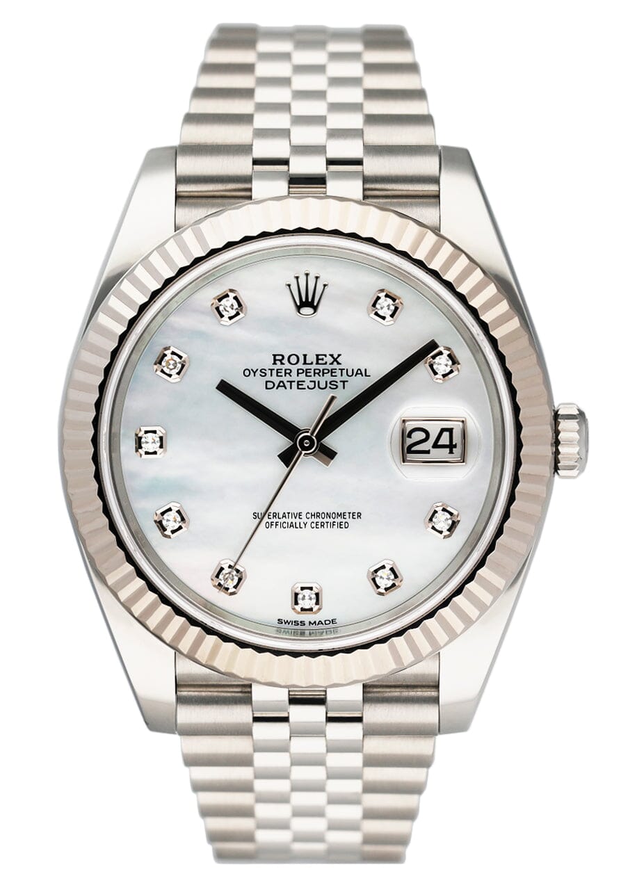 Rolex Datejust 41 126334 MOP Diamond Dial Mens Watch Box – Phigora