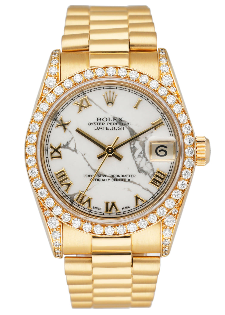 Rolex Datejust 68158 President Marble Dial Ladies Watch - Wristwatch