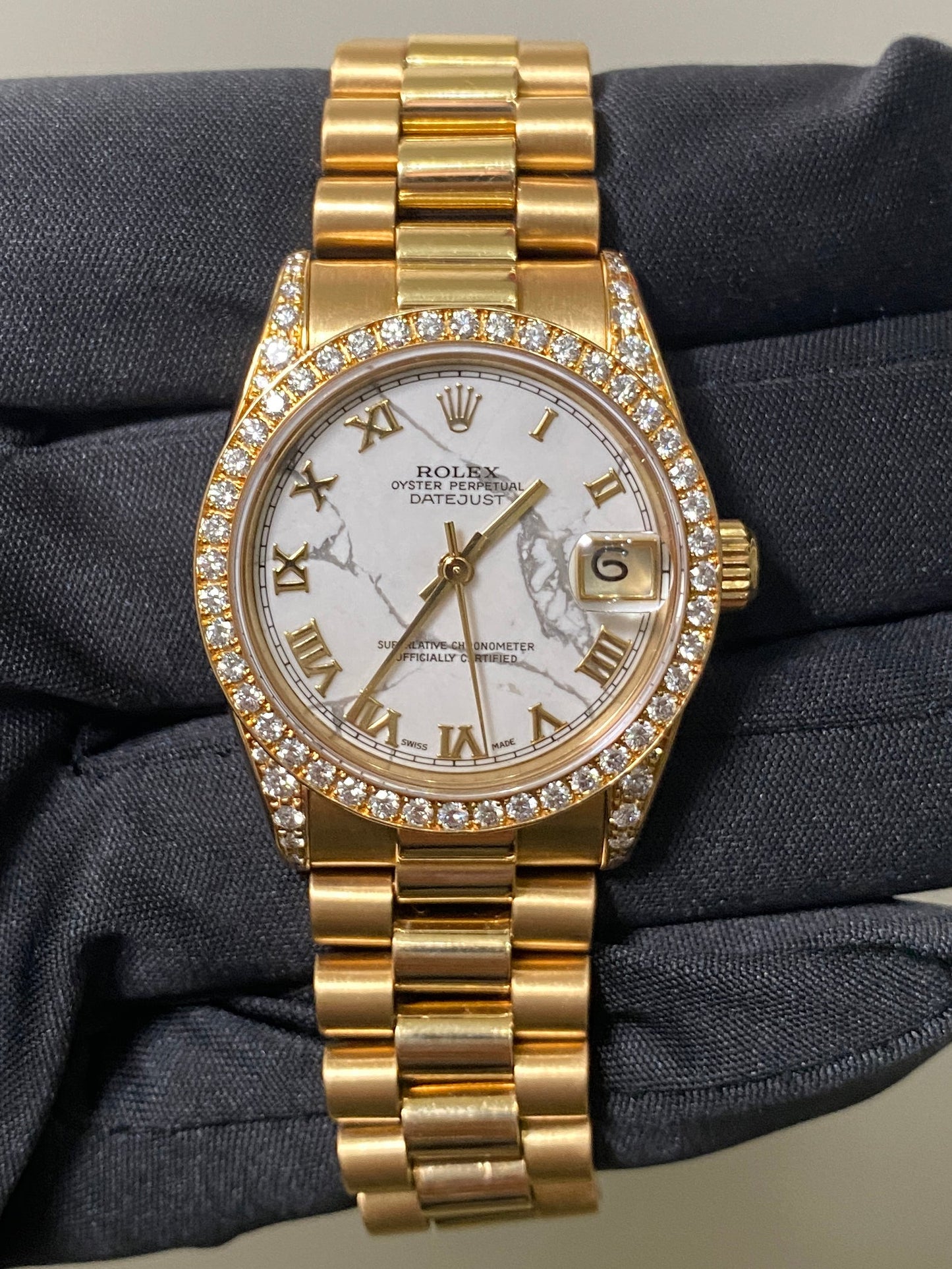 Rolex Datejust 68158 President Marble Dial Ladies Watch - Wristwatch