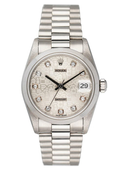 Rolex Datejust 68246 Platinum Diamond Anniversary Dial Midsize Watch