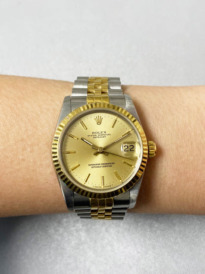 Rolex Datejust 68273 Midsize Champagne Dial Ladies Watch
