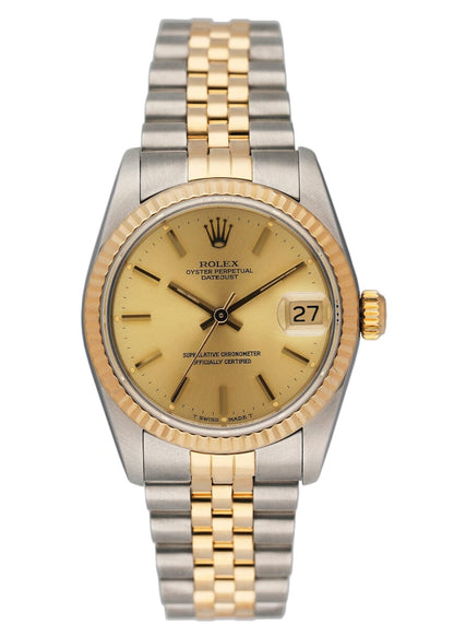 Rolex Datejust 68273 Midsize Champagne Dial Ladies Watch - Virtual