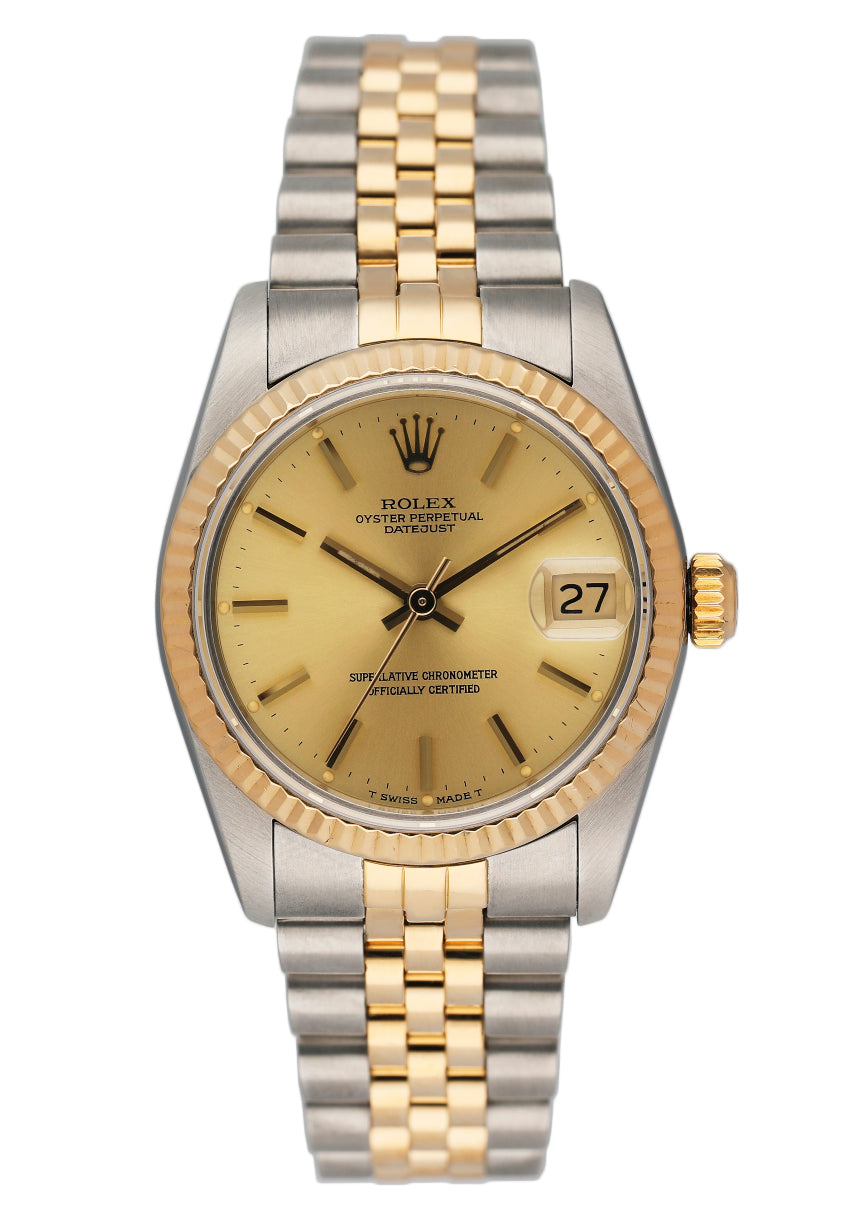 Rolex Datejust 68273 Midsize Champagne Dial Ladies Watch - Virtual