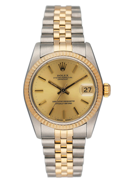 Rolex Datejust 68273 Midsize Champagne Dial Ladies Watch - Virtual