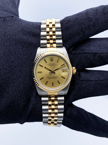 Rolex Datejust 68273 Midsize Champagne Dial Ladies Watch - Virtual