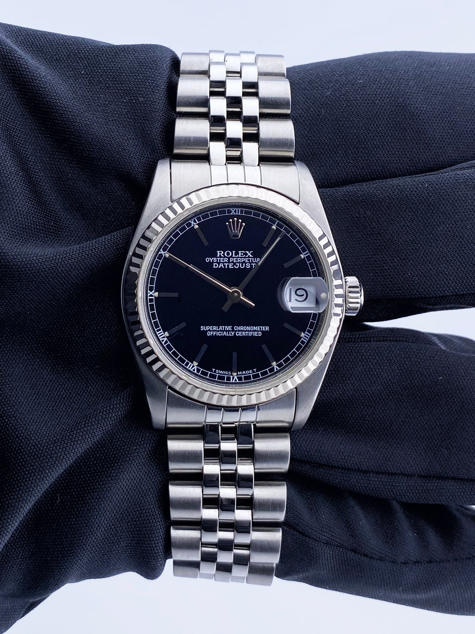 Rolex Datejust 68274 Black Dial Midsize Ladies Watch - Virtual