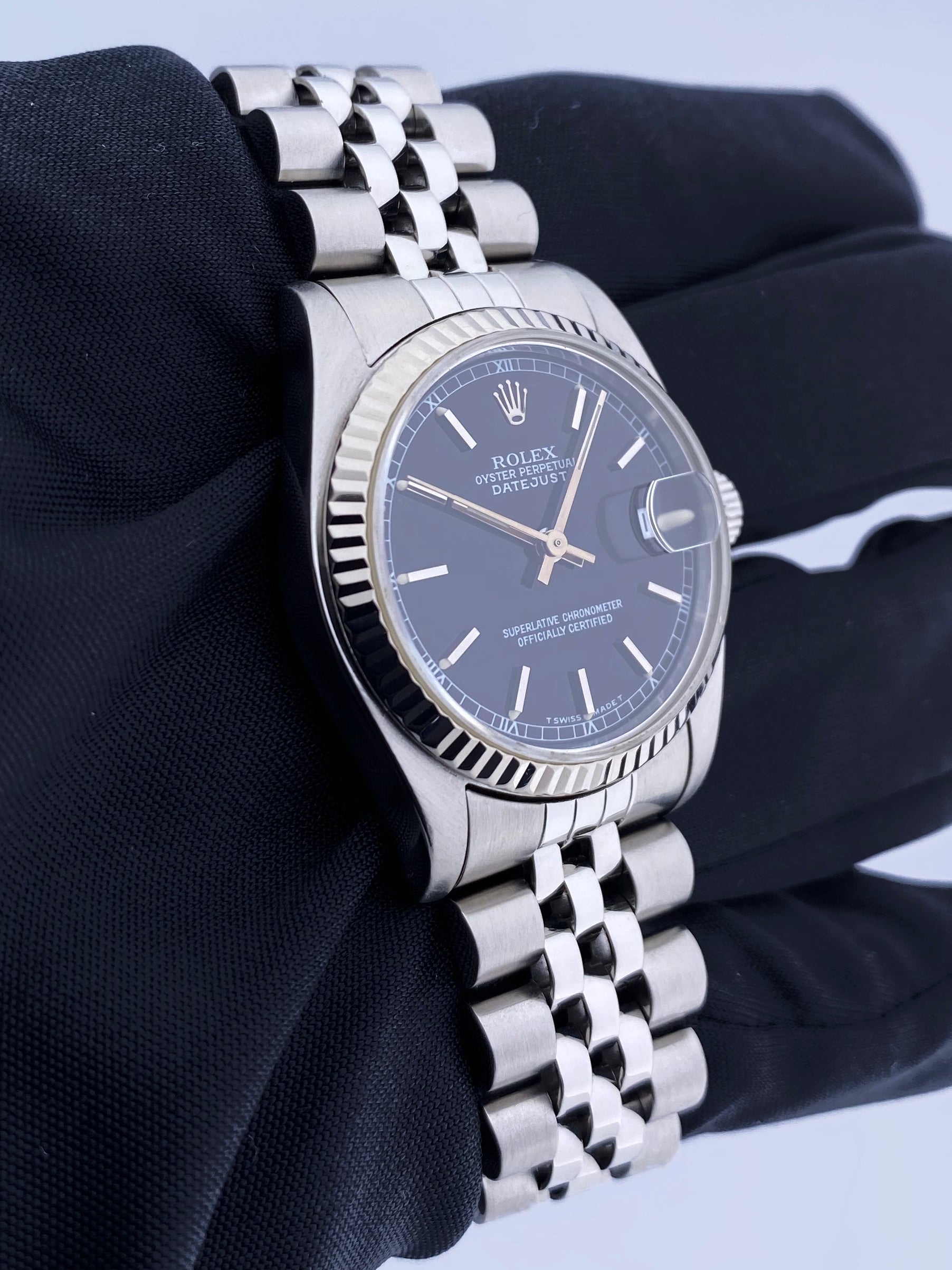 Rolex Datejust 68274 Black Dial Midsize Ladies Watch - Virtual