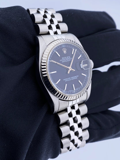 Rolex Datejust 68274 Black Dial Midsize Ladies Watch - Virtual